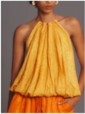 NWT Anthropologie textured parachute halter Tank Top